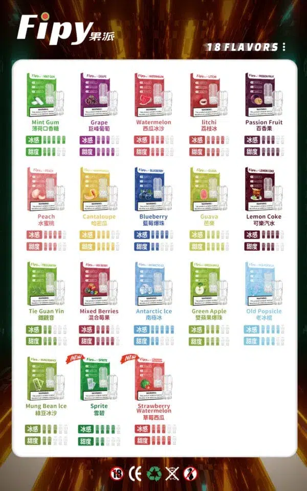 Fipy果派一代煙彈<br> [買三送一盒]<br> [買六送主機]